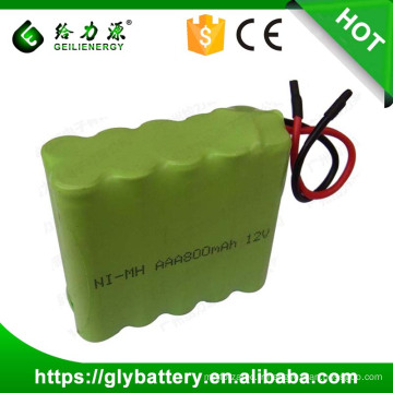 Ni-MH 12 V AAA 800 mAh Batterie Pack 12 V Rechargeable Batterie Pack NIMH Personnalisé NIMH Pack Usine Prix